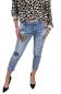 Preview: Damen Jeans mit Pailetten und Flicken Leo Muster