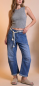 Preview: Damen Utility-Jeans Wide Leg mit aufgesetzten Taschen und Kordelgürtel – Medium Blue