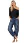Preview: Sexy Woman Lässige  Baggy Jeans im used Look mit Zierknöpfen & Elastikbund