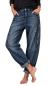 Preview: Sexy Woman Lässige  Baggy Jeans im used Look mit Zierknöpfen & Elastikbund