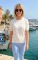 Preview: Damen Sommer Pullover weiß mit hellblauen Herzen