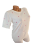 Preview: Damen Feinstrick-Pullover weiß mit rosa Herzen