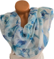 Preview: Damen Tuch Schal Stola Seidentuch blau grün weiß floral