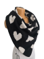 Preview: Damen Wendeschal Winter Dreiecktuch Herz schwarz weiß kuschelweich warm