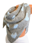 Preview: Wendeschal Winterschal Dreiecktuch Herz grau hellblau kuschelweich warm