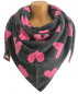 Preview: Wendeschal Winterschal Dreiecktuch Herz pink dunkelgrau kuschelweich warm