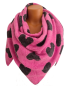 Preview: Wendeschal Winterschal Dreiecktuch Herz pink dunkelgrau kuschelweich warm