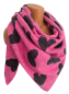 Preview: Wendeschal Winterschal Dreiecktuch Herz pink dunkelgrau kuschelweich warm