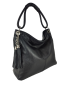 Preview: geräumige Schultertasche echt Leder schwarz