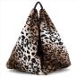 Preview: Damen Tasche Schultertasche Kunstfell Plüsch im Leoparden Look
