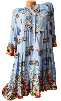 Schickes Sommerkleid Hängerchen Tunika A-Linie blau 1