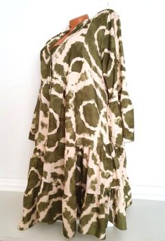 Damen Sommerkleid Olivgrün, lässige Tunika im Boho-Stil