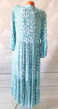Sommerkleid Maxi Kleid Hängerchen Damen Tunika Leo türkis 5