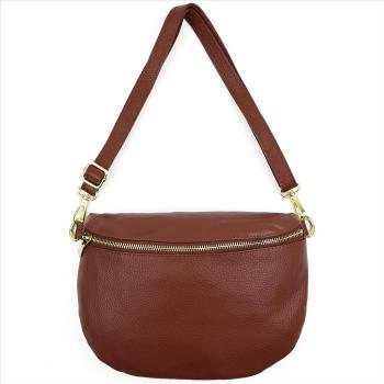 Bauchtasche aus Leder mit goldfarbenen Reißverschluss in riesiger Farbauswahl