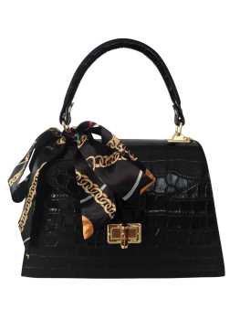 edle Damentasche mit Krokoprägung Lackleder