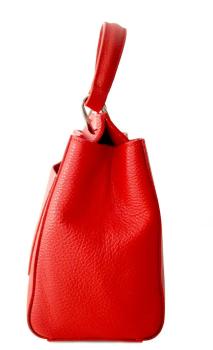 elgante Handtasche echt Leder rot Seite 3