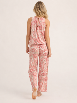 Preview: Damen Zweiteiler – Sommer Set mit schulterfreiem Top & weiter Hose