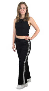 Marlenehose mit Seitenstreifen in schwarz