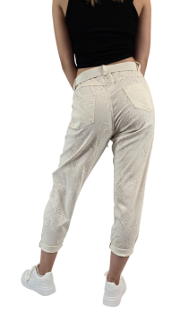 Damen Joggpants / Freizeithose mit Glitzer und trendigem Ornament