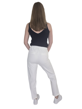 lässige Damenhose mit Bindeband und Umschlag