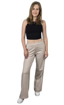 Marlenehose mit beige-weißen Streifen