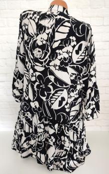 Sommer Ibiza Boho Damen Kleid Tunika A-Linie made in Italy schwarz-weiß 3
