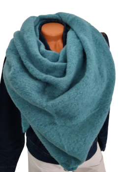 Damen Blogger Schal Winter Zipfel Tuch Stola kuschelweich warm petrol