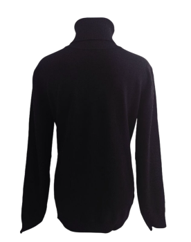 Preview: Damen Rollkragen Fein Strick Pullover Oberteil schwarz