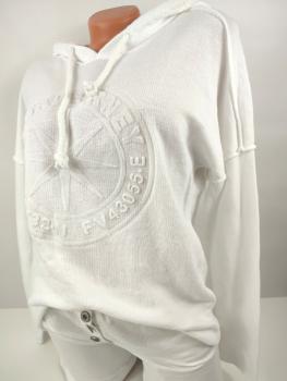 trendiger Damen Hoodie 3D Stern 36 - 42 weiß 2
