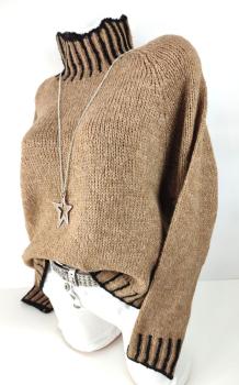 Eleganter Damenpullover mit Rollkragen in Grün – Perfekt für Herbst und Winter
