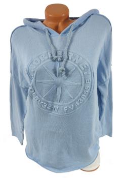 Preview: trendiger Damen Hoodie 3D Stern 36 - 42 hellblau 4
