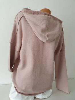 Bequemer Damen Kapuzenpullover in Rosé mit 3D-Stern​