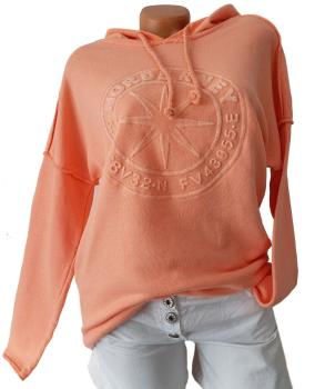 Trendiger Damen Hoodie 3D Stern 36 - 42 orange 1