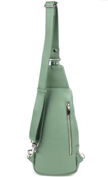 Exklusiver Damen Leder-Cityrucksack / Bodybag – Silber-Edition