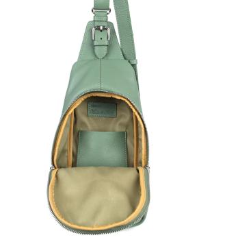 Exklusiver Damen Leder-Cityrucksack / Bodybag – Silber-Edition