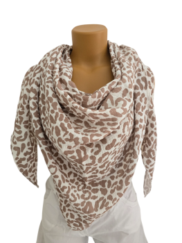 Damen Tuch aus feinem Musselin taupe weiß