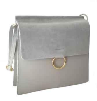 elegante Schultertasche Abendtasche aus Kalbsleder + Wildleder
