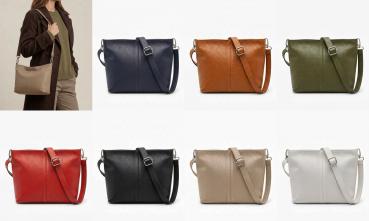 Leder Beuteltasche & Umhängetasche (21x21x14 cm) – Verschiedene Farben