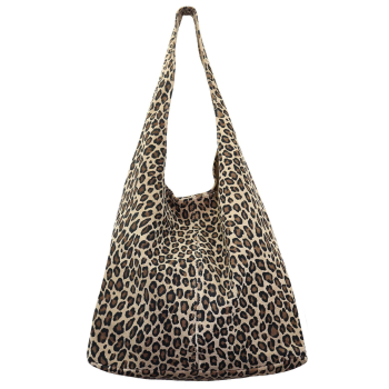 Schultertasche aus Wildleder im trendigen Leo-Muster