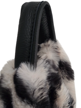 Preview: Damen Tasche Schultertasche Kunstfell Plüsch im Zebra Look