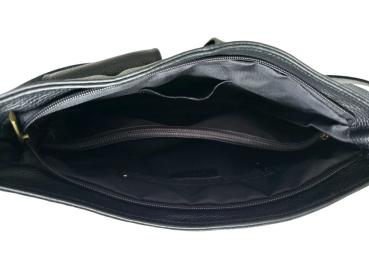 Leder Umhängetasche mit Vortaschen (30x25cm) | Crossbody Bag Damen