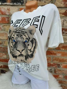 Damen T Shirt "REBEL" Oversize Gr 38 - 42 in verschiedenen Farben