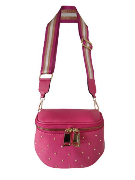 stylische Bauchtasche aus Leder mit Nieten in verschiedenen Farben