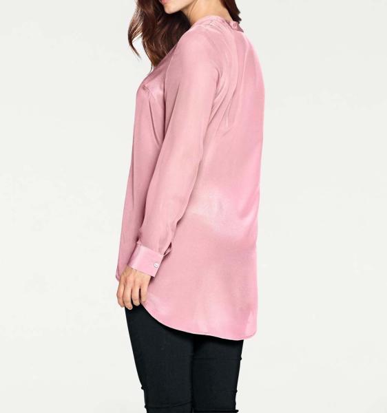 Damen-Seidenbluse mit transparenten Chiffonärmeln​