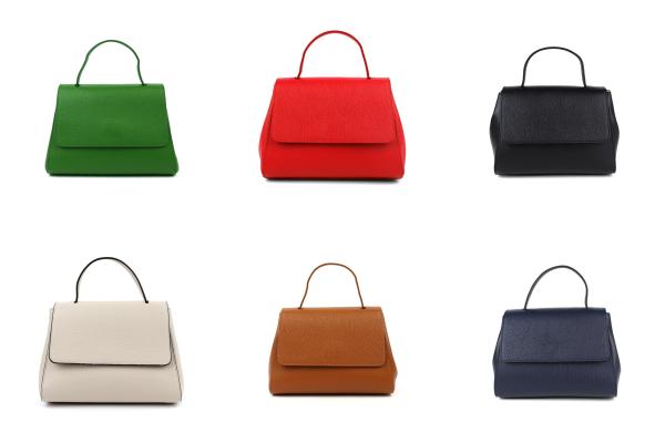 Frontansicht Damen Henkeltasche Leder in schwarz, genarbtes Rindleder, goldfarbene Beschläge