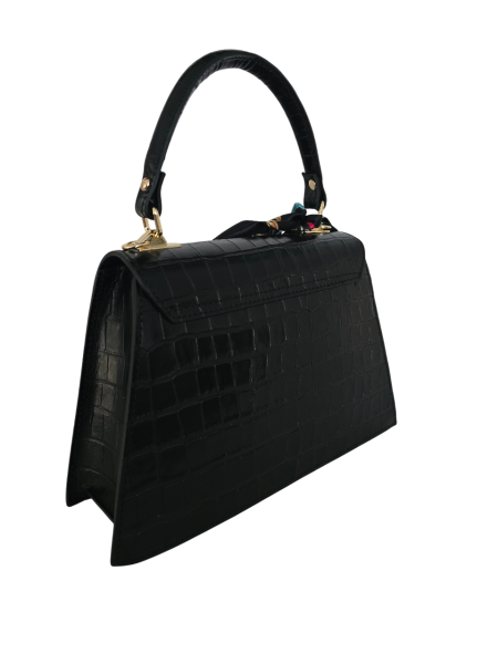 edle Damentasche mit Krokoprägung Lackleder oben