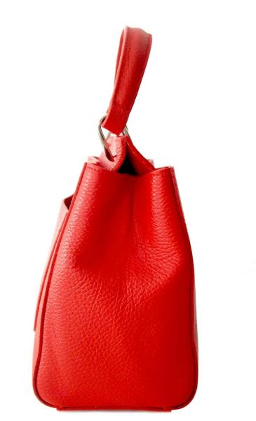 elgante Handtasche echt Leder rot Seite 3