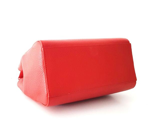 elgante Handtasche echt Leder rot unten