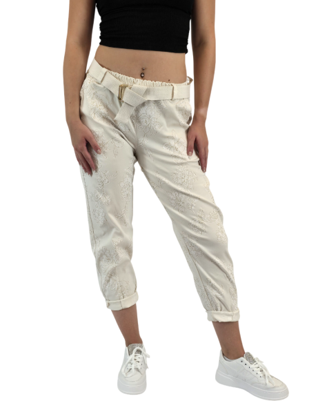 Damen Joggpants / Freizeithose mit Glitzer und trendigem Ornament