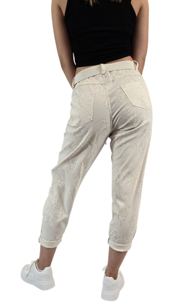Damen Joggpants / Freizeithose mit Glitzer und trendigem Ornament